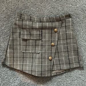 Tweed Style Gold Button Skort